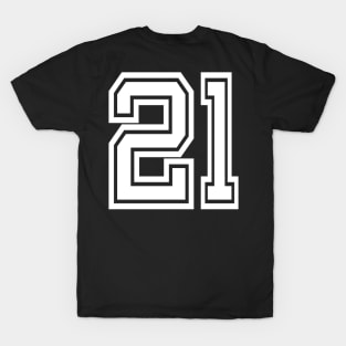 Numbers 21 for a sports team, group, or community T-Shirt